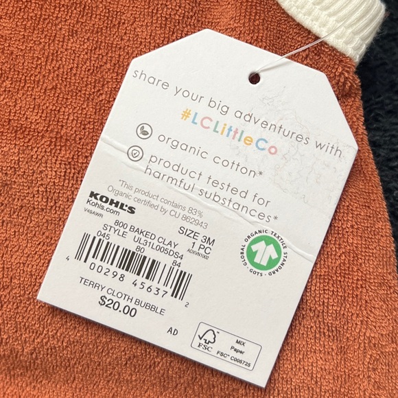 NWT Little Co by Lauren Conrad Terry Romper Size 3 Months - Picture 3 of 3